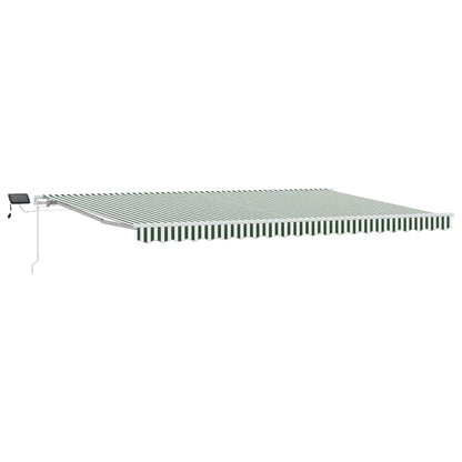 Retractable Awning Green and White 500 x 350 cm