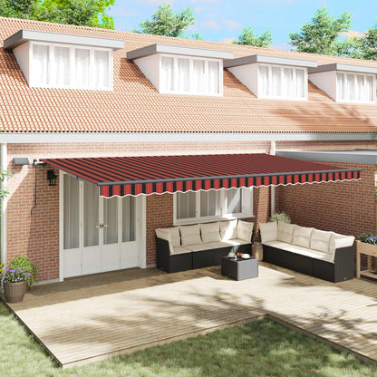Retractable Awning Orange and brown 600 x 300 cm Fabric