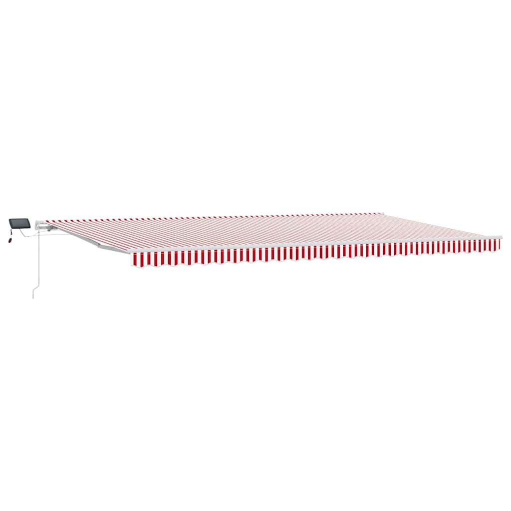 Retractable Awning Red and White 600 x 300 cm Fabric and Steel