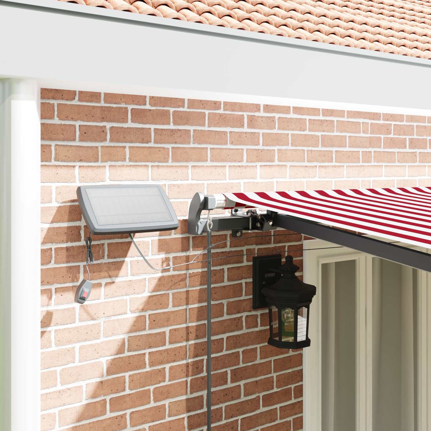 Retractable Awning Red and White 600 x 300 cm