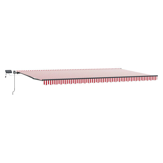 Retractable Awning Red and White 600 x 300 cm
