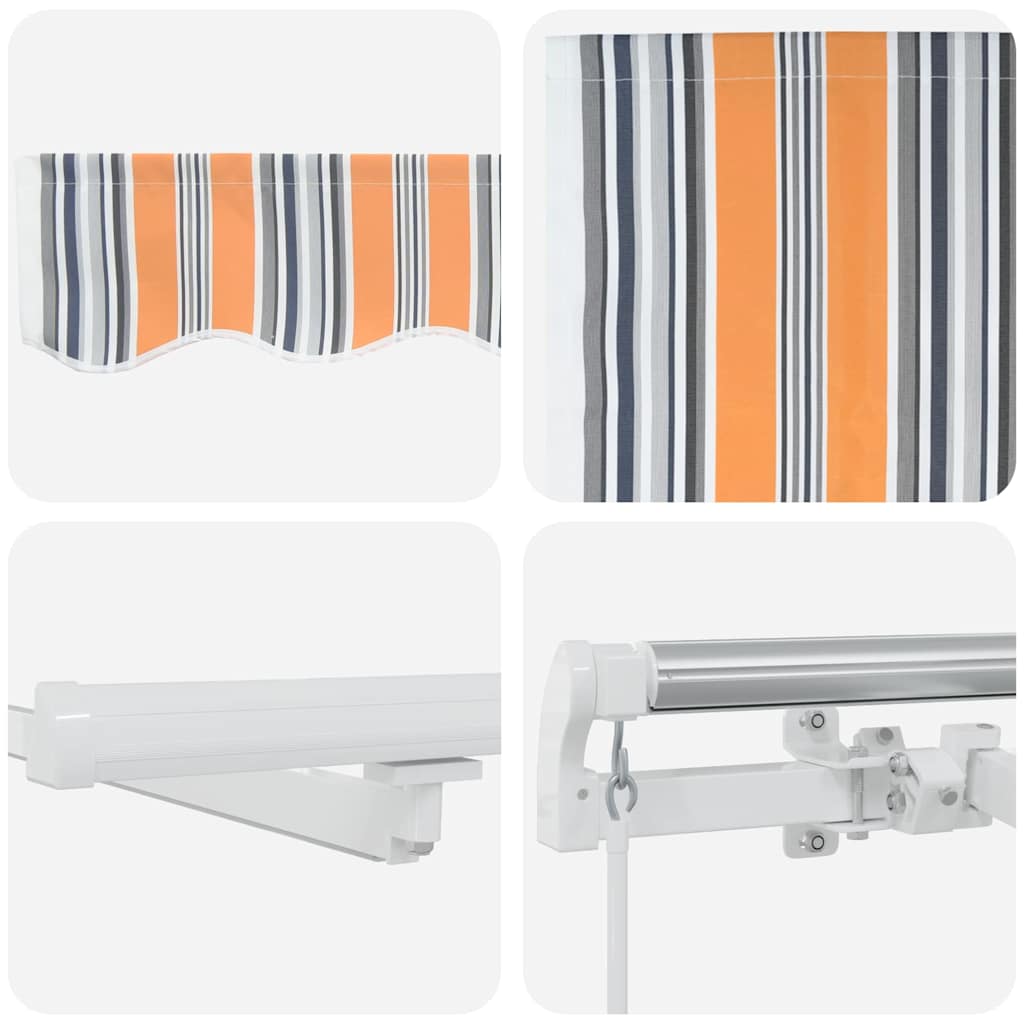 Retractable Awning Multicolour 600 x 300 cm Fabric and Steel