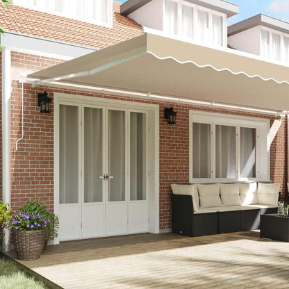 Retractable Awning Beige 600 x 300 cm Polyester and Aluminium