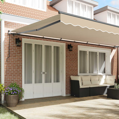 Retractable Awning Beige 600 x 300 cm Polyester and Steel
