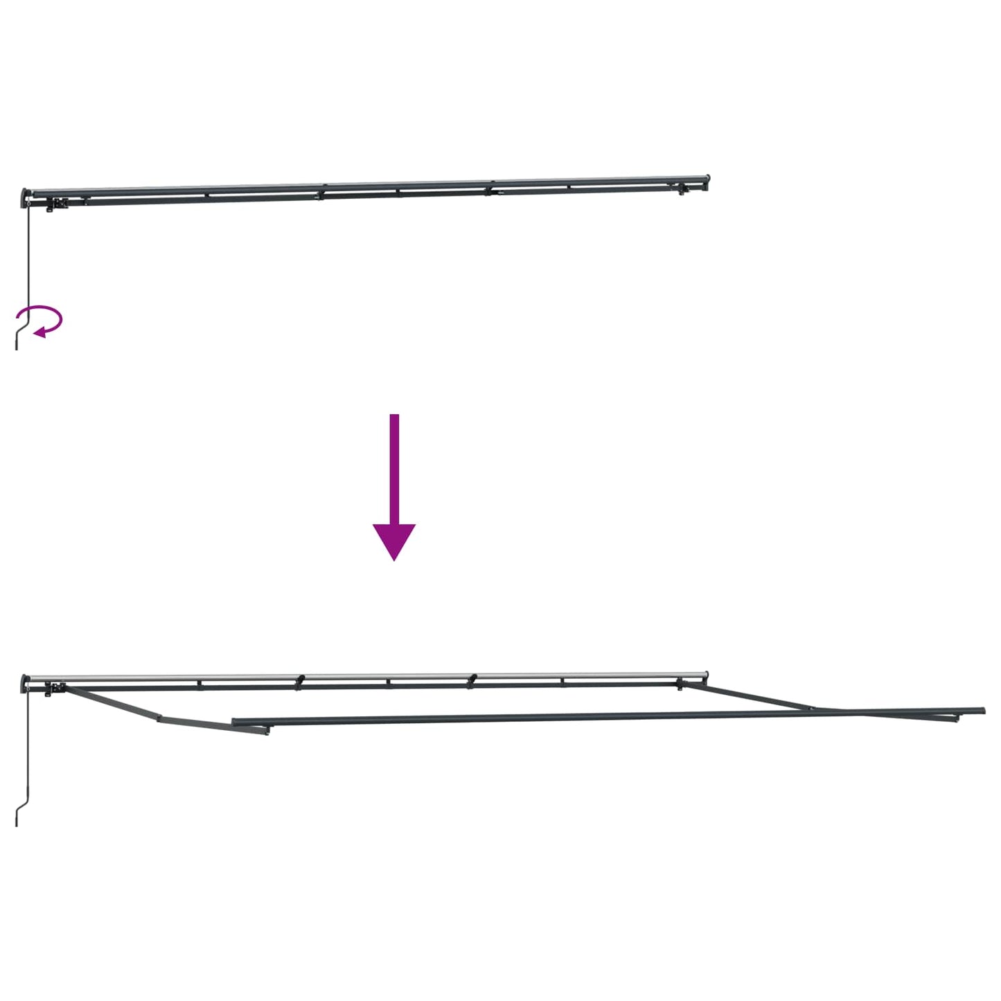 Retractable Awning Beige 600 x 300 cm Polyester and Steel