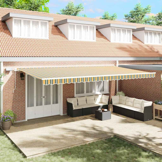 Retractable Awning Green and yellow 600 x 300 cm