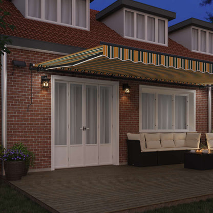 Retractable Awning Green and yellow 600 x 300 cm Fabric