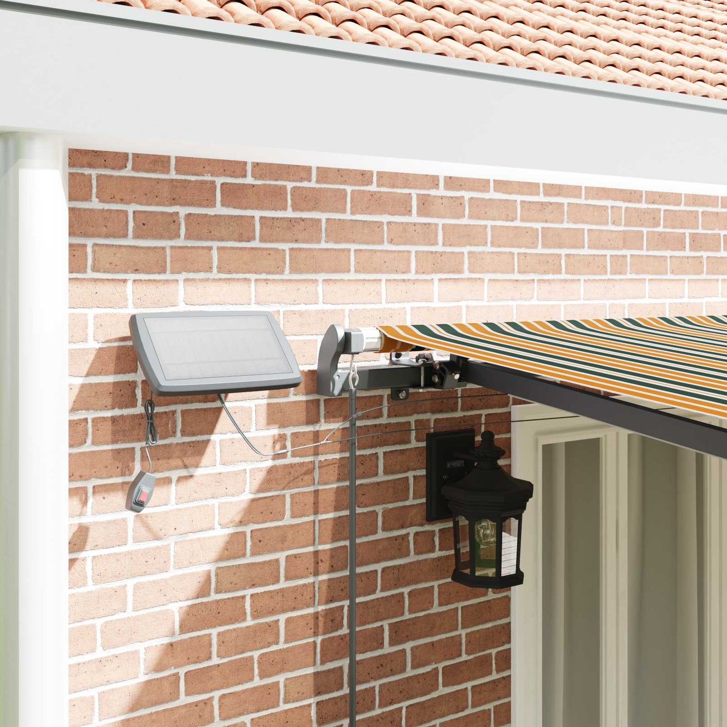 Retractable Awning Green and yellow 600 x 300 cm Fabric