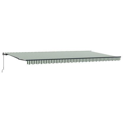 Retractable Awning Green and White 600 x 300 cm