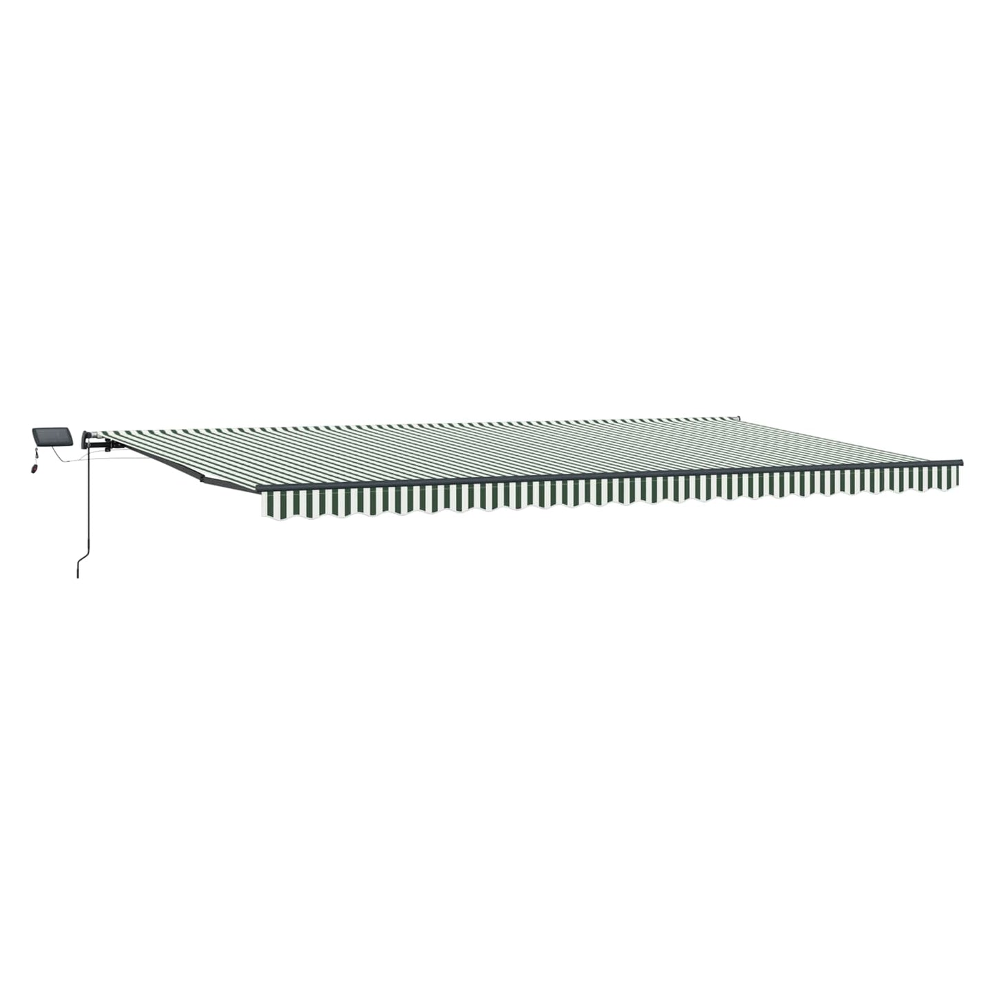 Retractable Awning Manual Green and white 600 x 300 cm Fabric