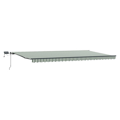 Retractable Awning Manual Green and white 600 x 300 cm Fabric