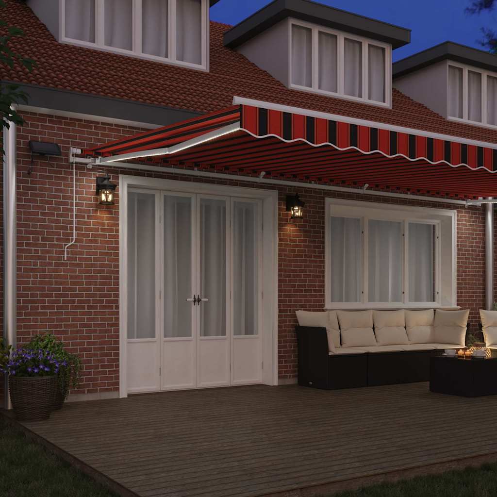 Retractable Awning Manual Orange and brown 600 x 350 cm