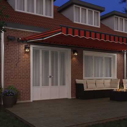 Retractable Awning Manual Orange and brown 600 x 350 cm Fabric
