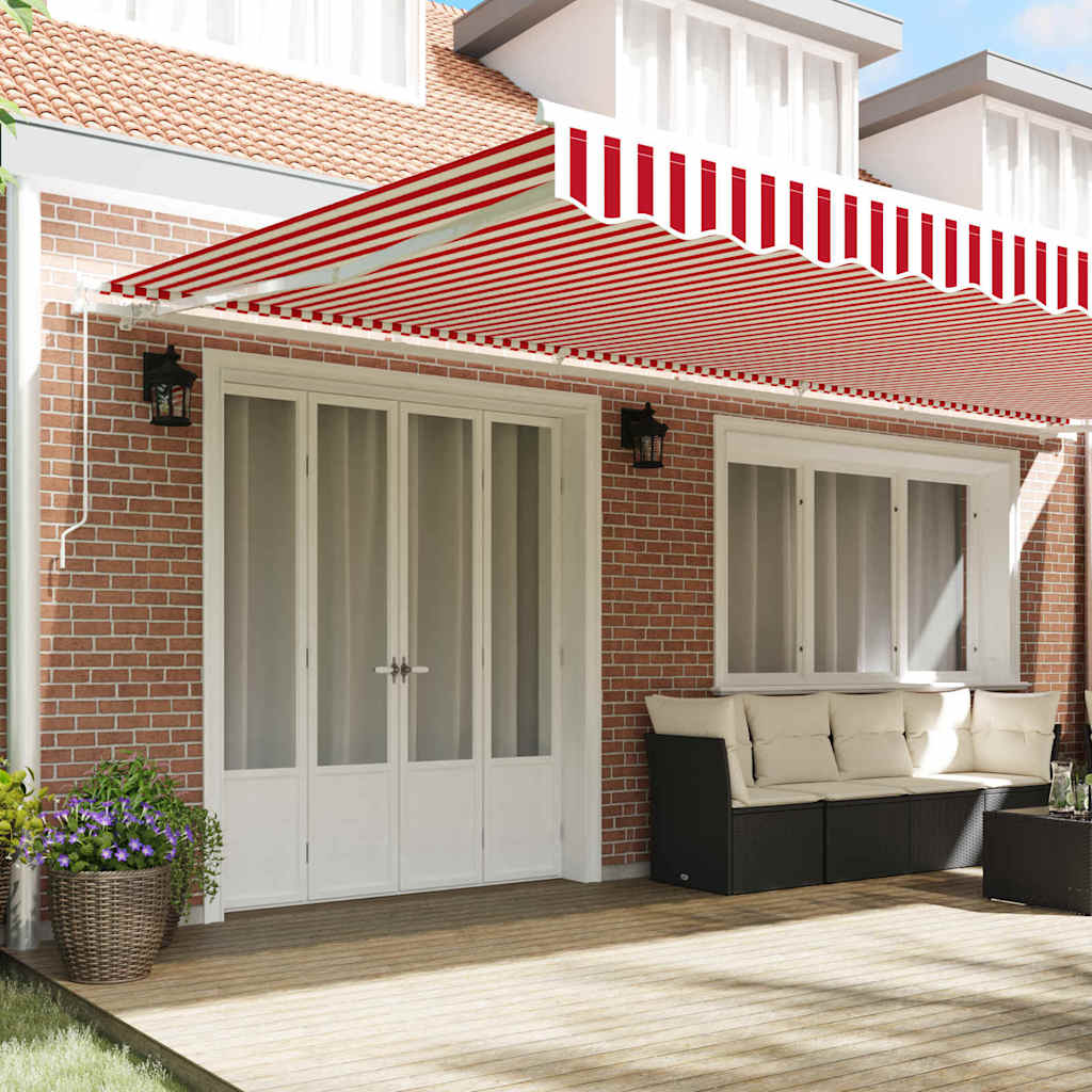 Retractable Awning Retractable Red and White 600 x 350 cm