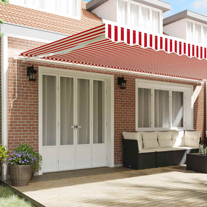 Retractable Awning Retractable Red and White 600 x 350 cm