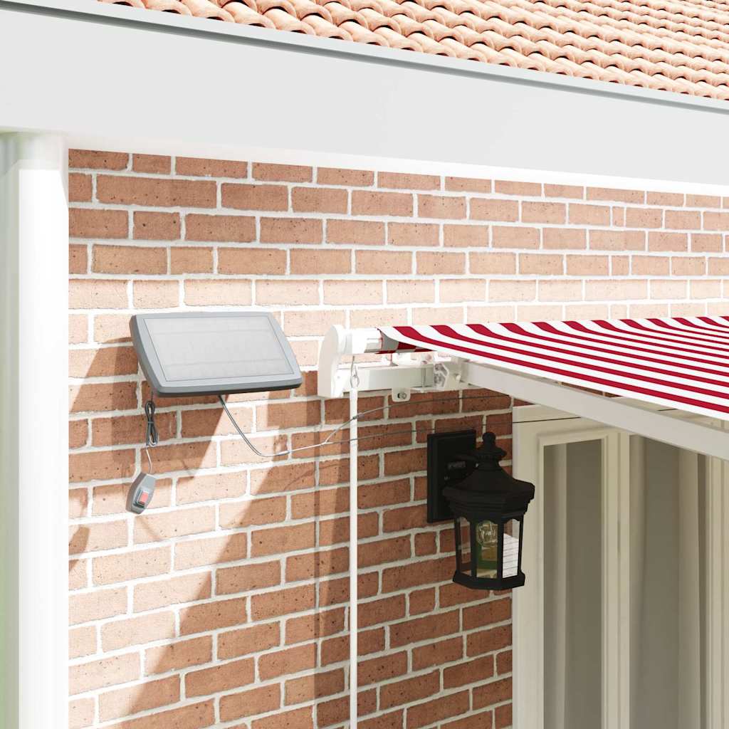 Retractable Awning Red and White 600 x 350 cm Fabric and Steel