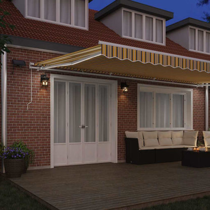 Retractable Awning Multicolour 600 x 350 cm Fabric and Steel