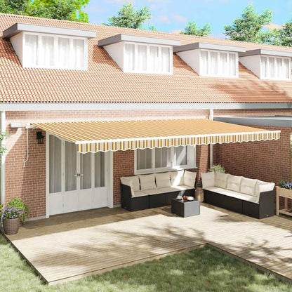 Retractable Awning Multicolour 600 x 350 cm Fabric and Steel