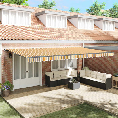 Retractable Awning Multicolour 600 x 350 cm Polyester and Steel