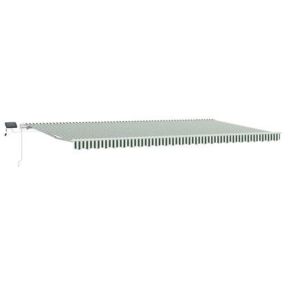 Retractable Awning Green and White 600 x 350 cm