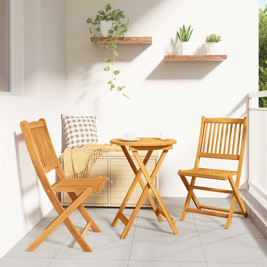 Garden Bistro Set 3 pcs Brown Solid Acacia Wood