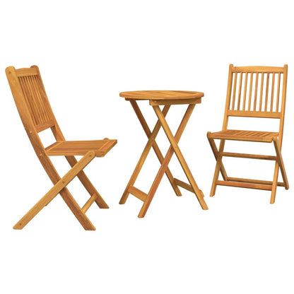 Garden Bistro Set 3 pcs Brown Solid Acacia Wood