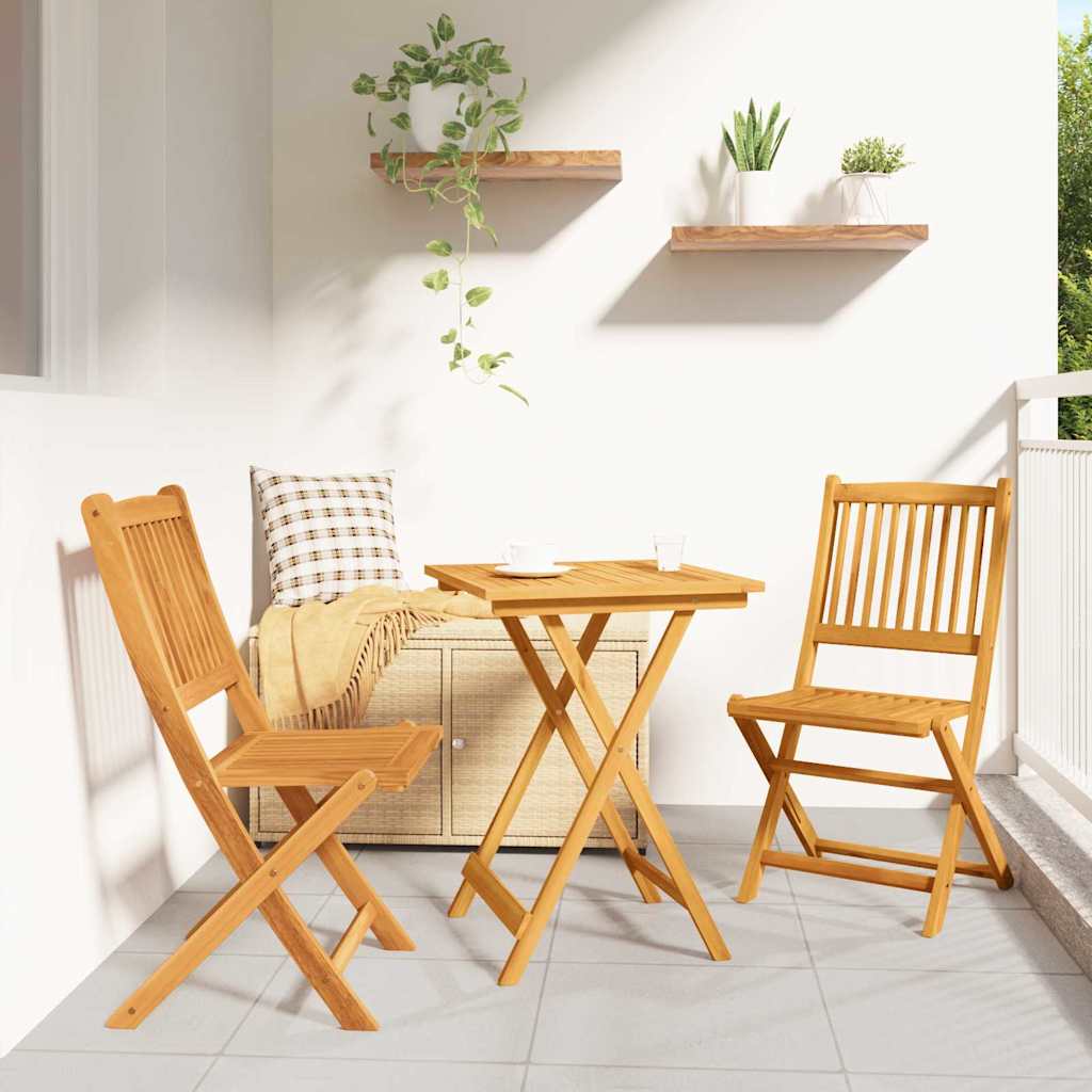 Garden Bistro Set 3 pcs Brown Solid Acacia Wood