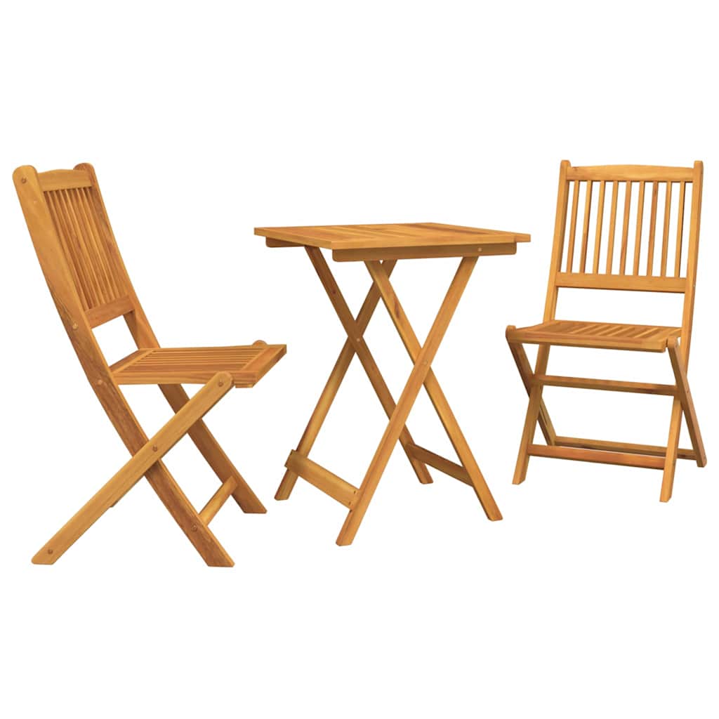 Garden Bistro Set 3 pcs Brown Solid Acacia Wood