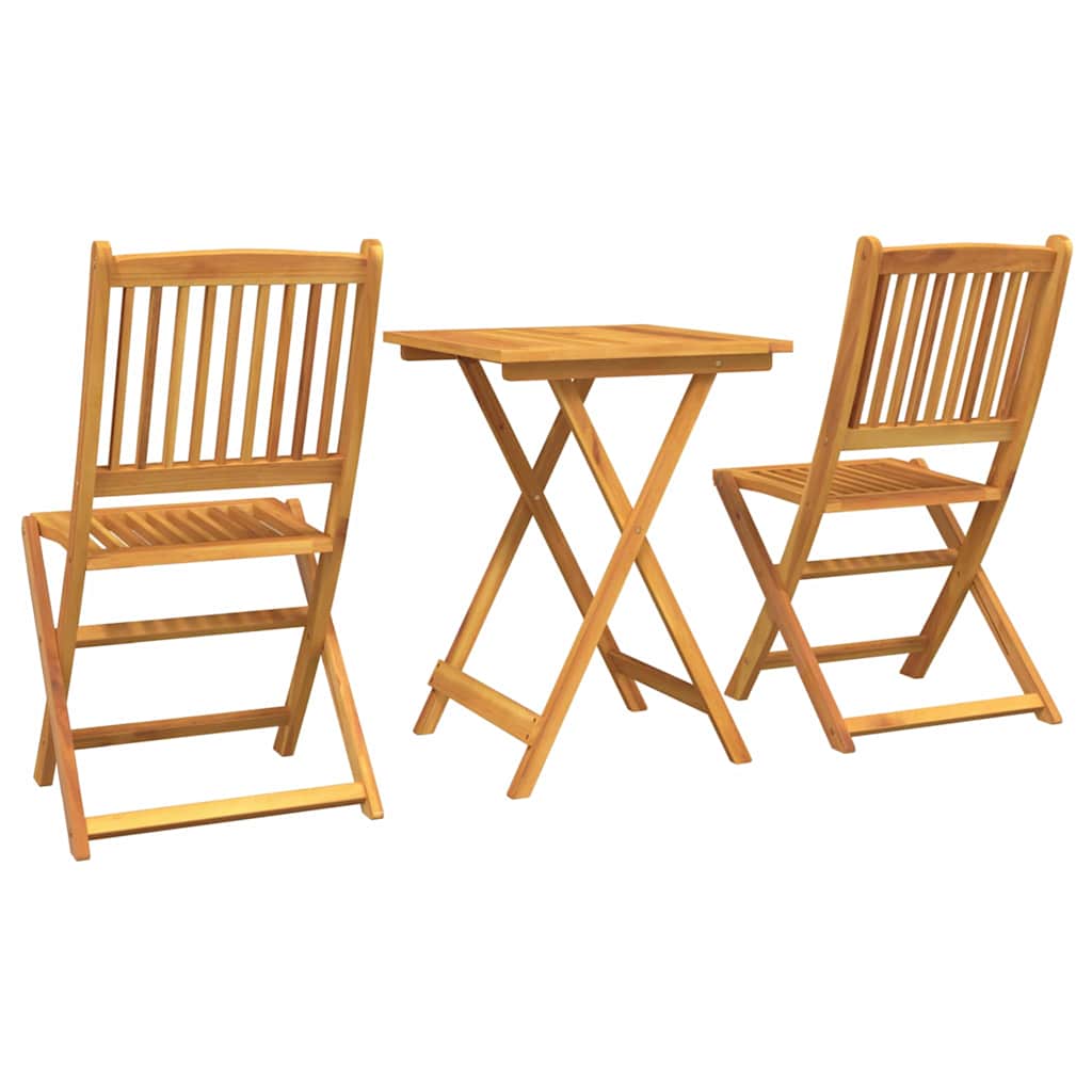 Garden Bistro Set 3 pcs Brown Solid Acacia Wood