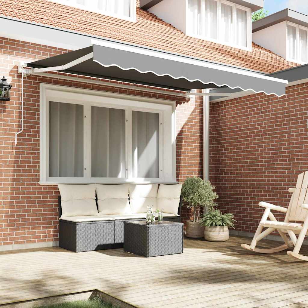 Awning Frame Manual Adjustable White 2.5 x 2 m Steel