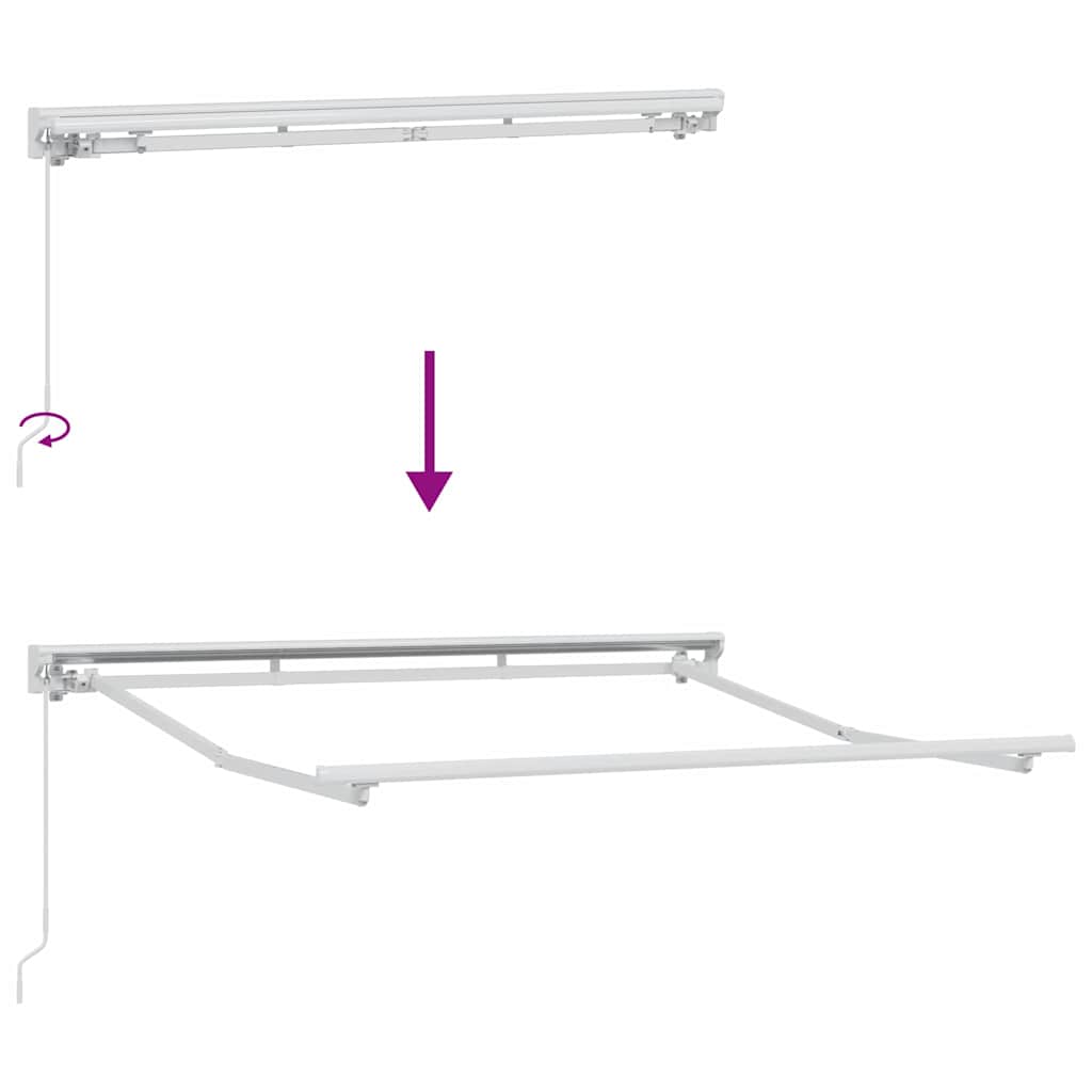 Awning Frame Manual Adjustable White 2.5 x 2 m Steel