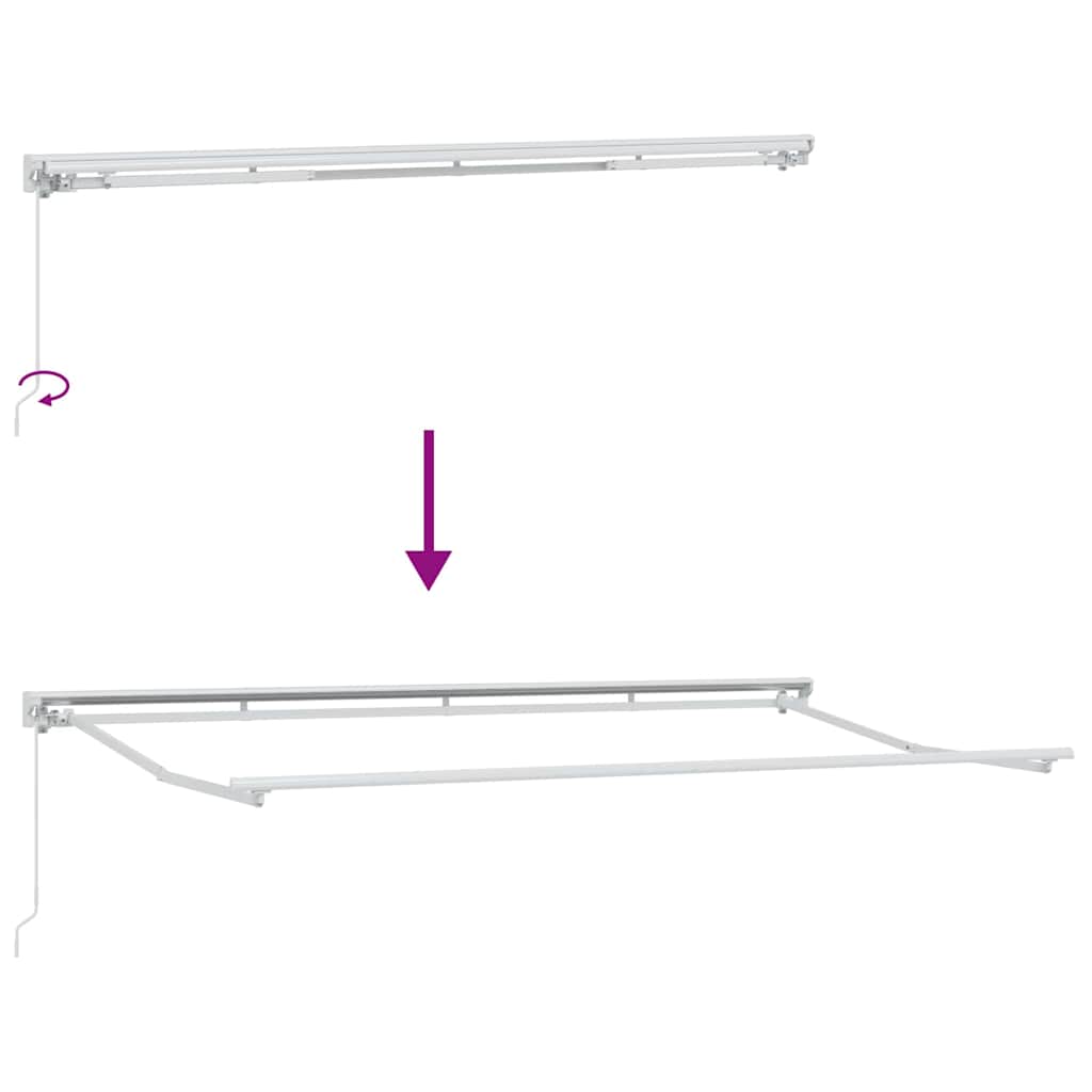 Awning Frame Manual Adjustable White 4 x 2 m Steel