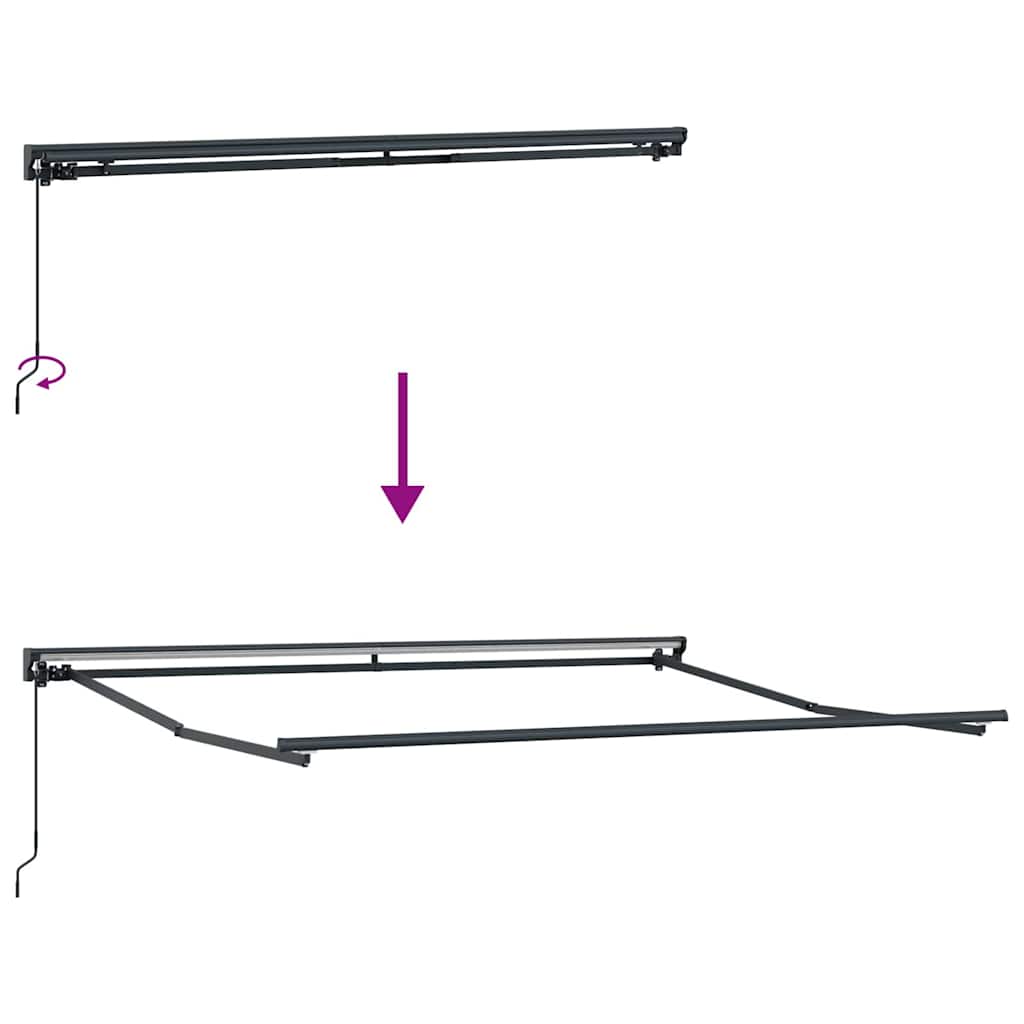 Awning Frame Manual Adjustable Anthracite 3.5 x 2.5 m Steel