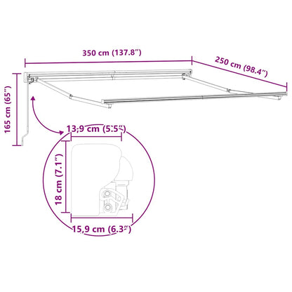 Awning Frame Manual Adjustable Anthracite 3.5 x 2.5 m Steel