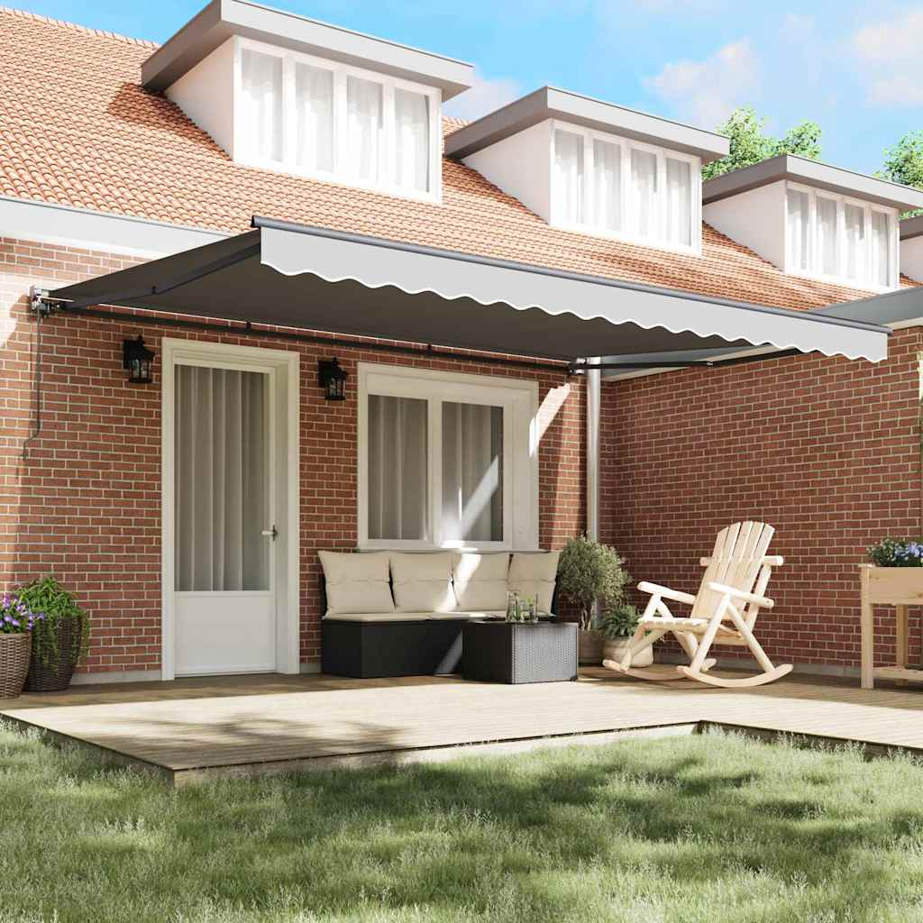 Awning Frame Manual Adjustable Anthracite 4.5 x 3 m Steel