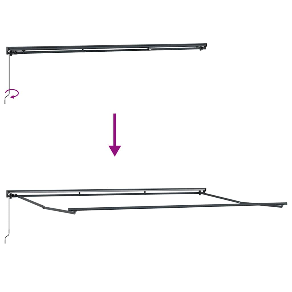 Awning Frame Retractable Anthracite 5 x 3 m Powder-coated Steel