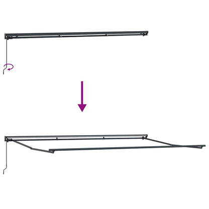 Awning Frame Retractable Anthracite 5 x 3 m Powder-coated Steel