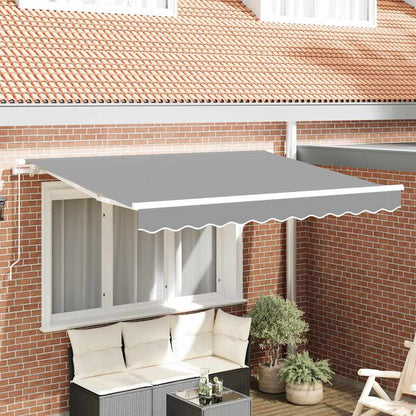 Awning Frame Retractable Manual White 3.5 x 2 m Metal