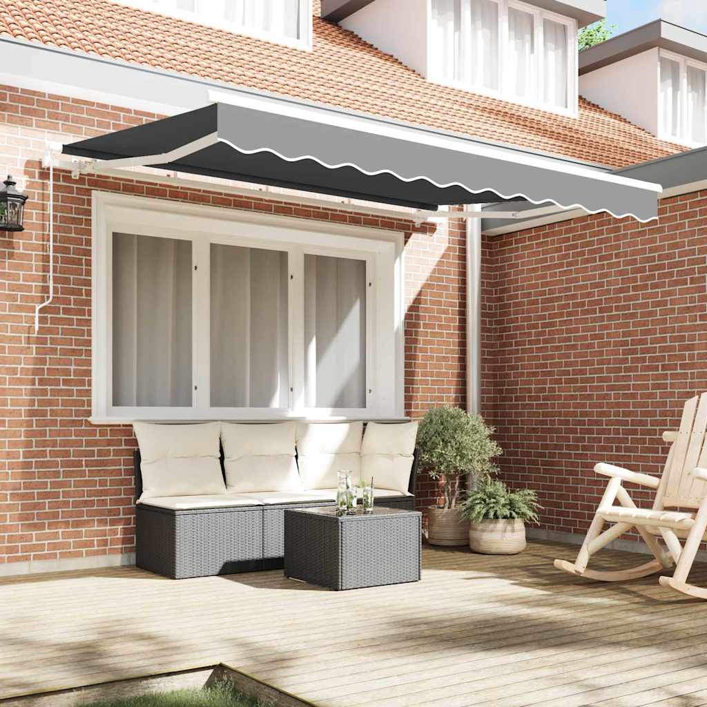 Awning Frame Retractable Manual White 3.5 x 2 m Metal