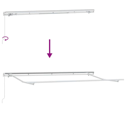 Awning Frame Retractable Manual White 4 x 2 m Metal