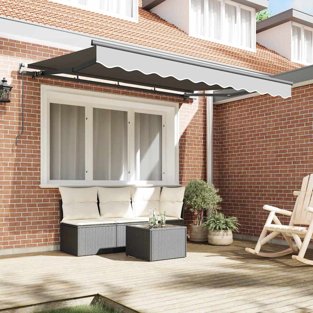 Awning Frame Retractable Manual Anthracite 2.5 x 2 m Metal