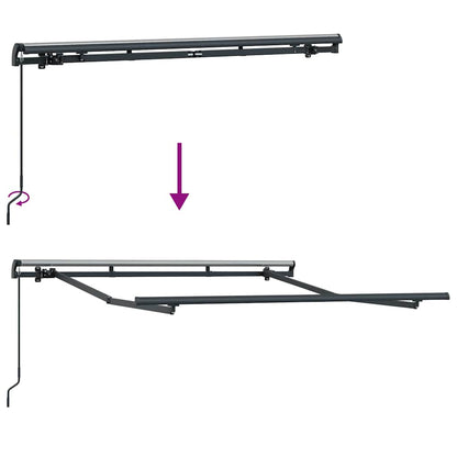Awning Frame Retractable Manual Anthracite 2.5 x 2 m Metal