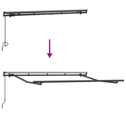 Awning Frame Retractable Manual Anthracite 3 x 2 m Metal