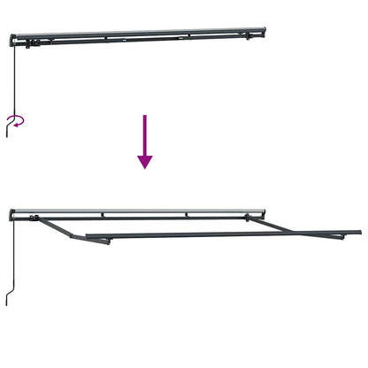 Awning Frame Retractable Manual Anthracite 3.5 x 2 m Metal