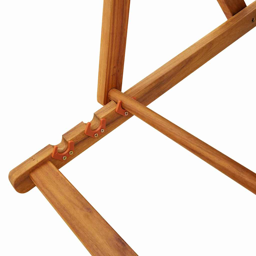 Beach Chair 2 pcs Brown Solid Acacia Wood