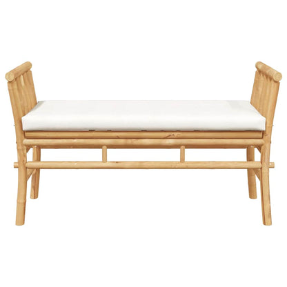 Garden Bench with Cushion Brown 110 x 38 x 65cm Bamboo