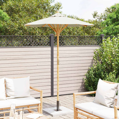 Garden Parasol Cream White Ø 150 x 210 cm Bamboo
