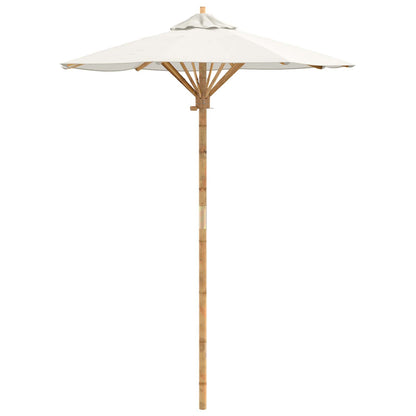 Garden Parasol Cream White Ø 150 x 210 cm Bamboo