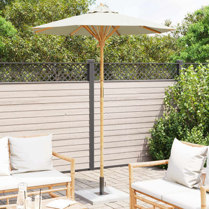 Garden Parasol Cream White Ø 180 x 230 cm Bamboo