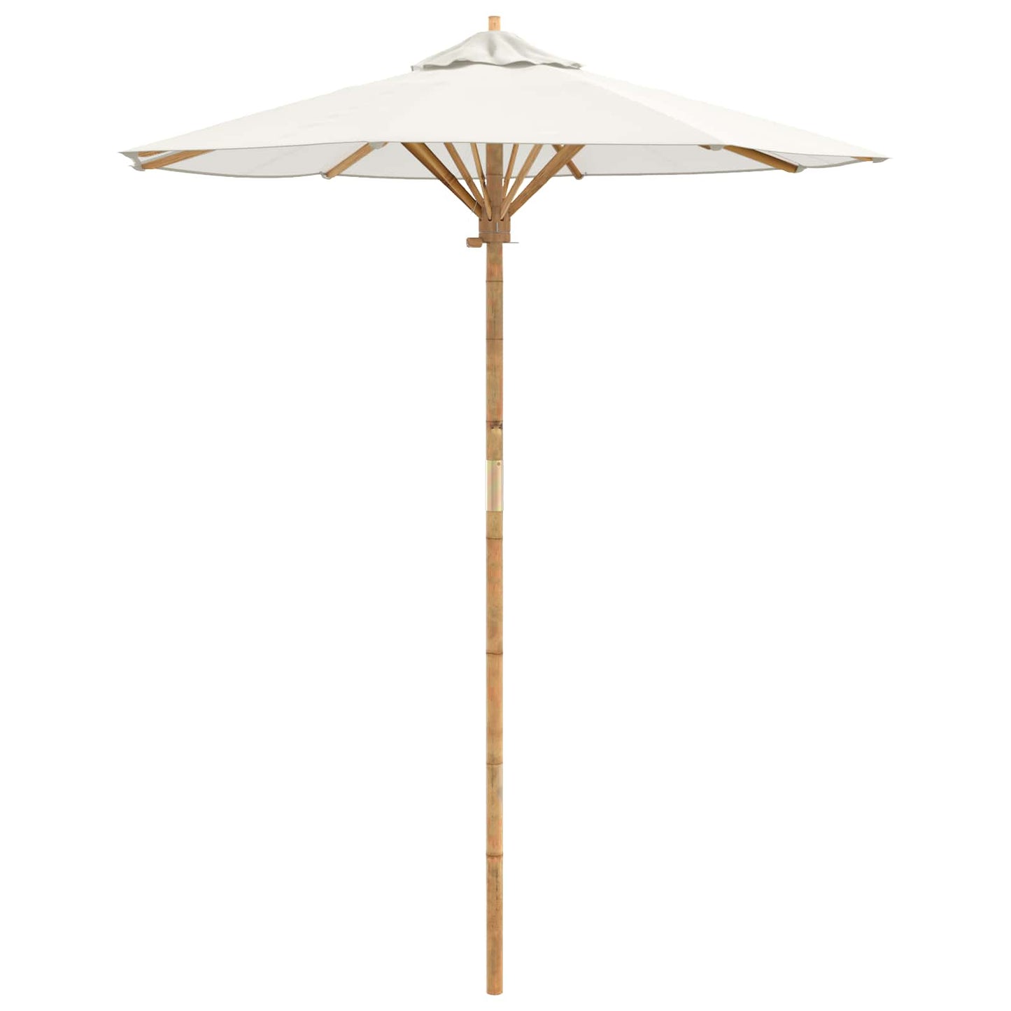 Garden Parasol Cream White Ø 180 x 230 cm Bamboo